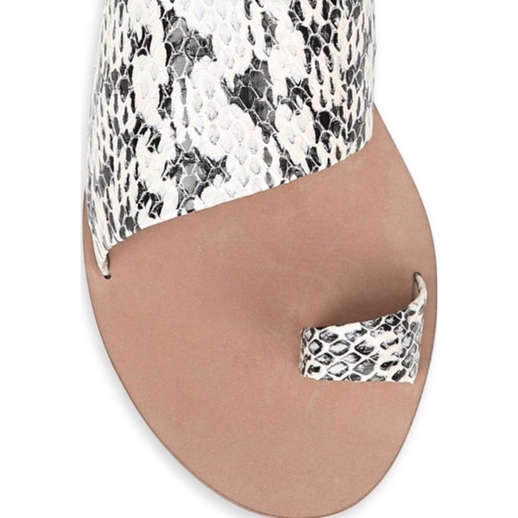 new DVF Diane Von Furstenberg ᪥ Brittany Watersnake Toe Ring Leather Sandals ᪥ - Picture 4 of 14
